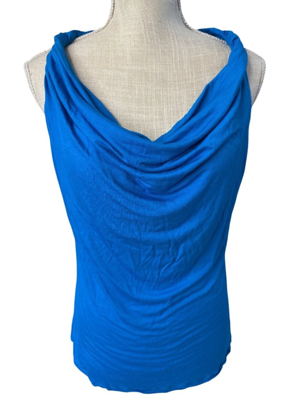 H&M Blue Cowl Neck Sleeveless Tank Top Womens Size L